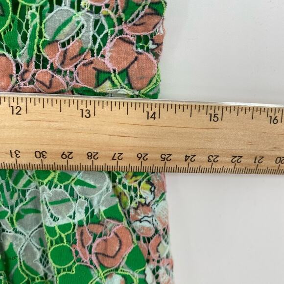 Maeve Anthropologie Lace Sequin Mini Dress Green White Pink Romantic Floral 2 - Picture 11 of 13
